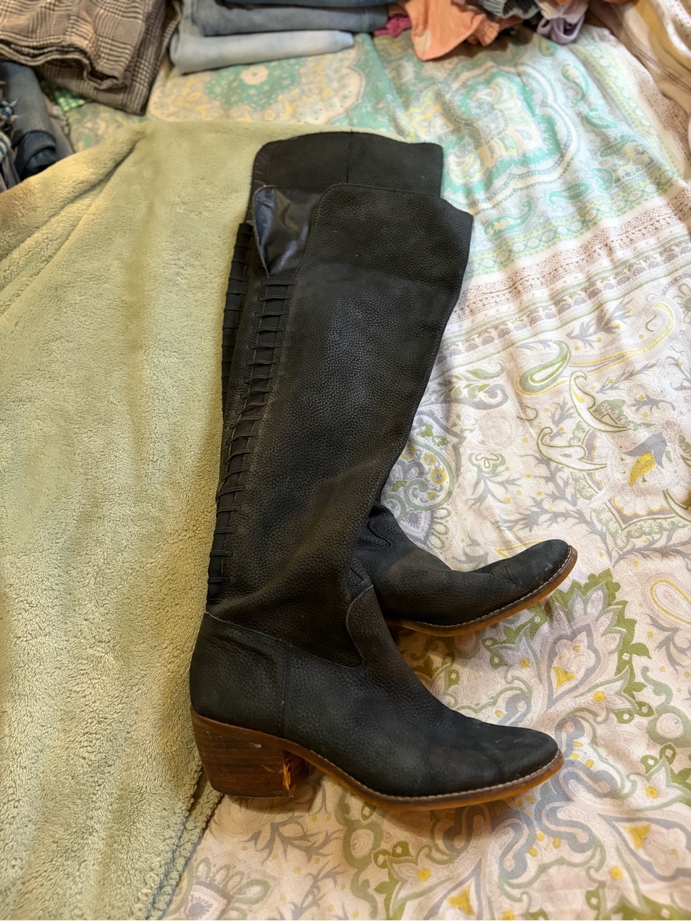 Lucky Brand Black Over-the-Knee Leather Boots